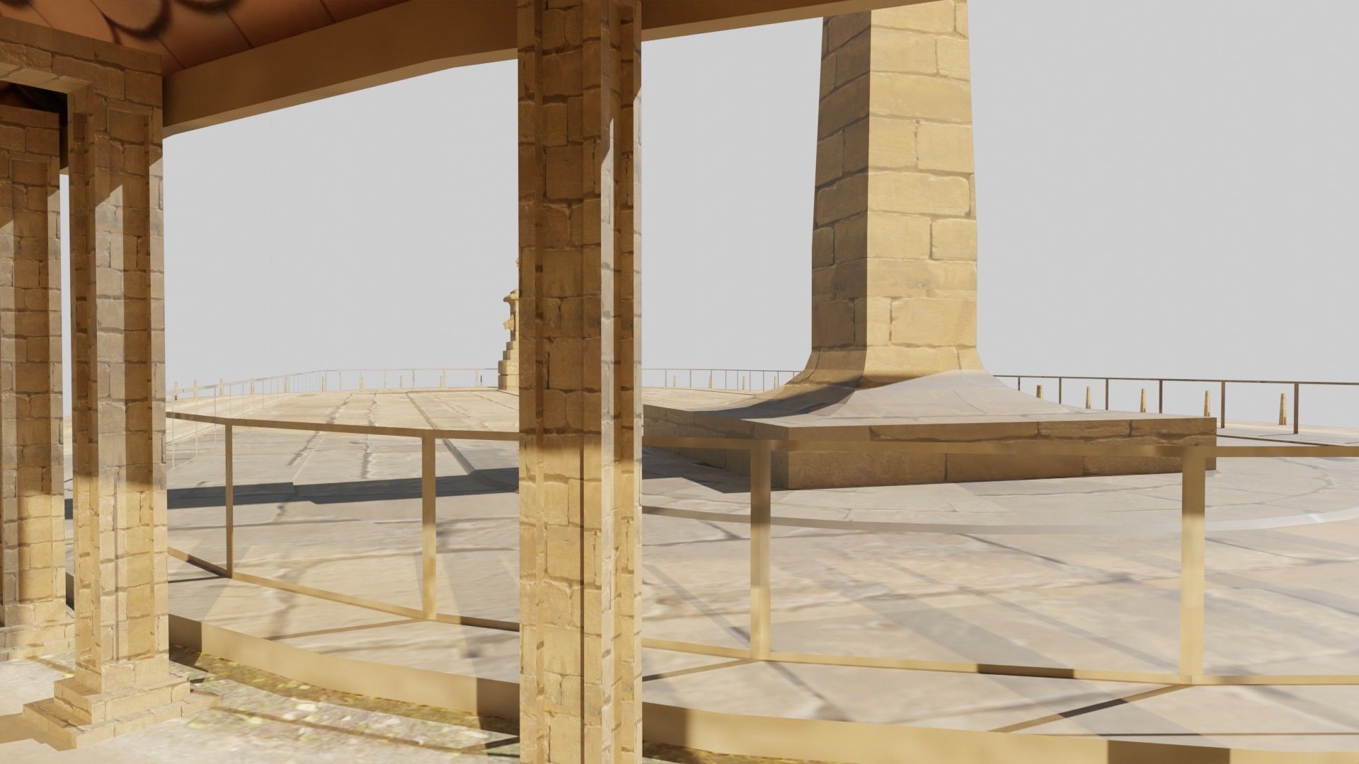 lowpoly well detailed Medieval stadium Low-poly 3D model_8