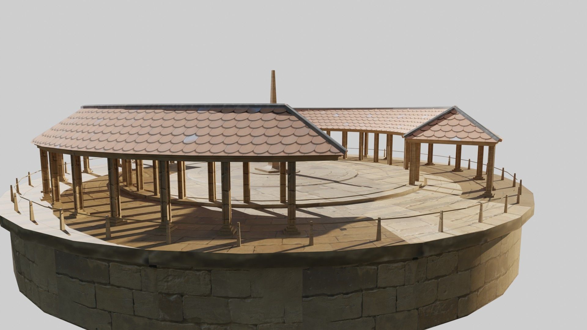 lowpoly well detailed Medieval stadium Low-poly 3D model_1