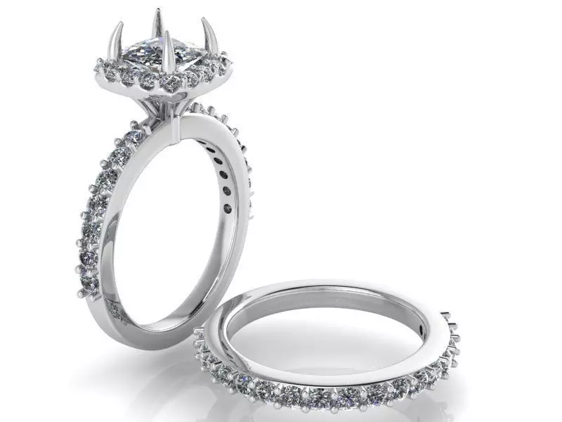 Round diamond ring with band 2020 3D print model 3D print model_0