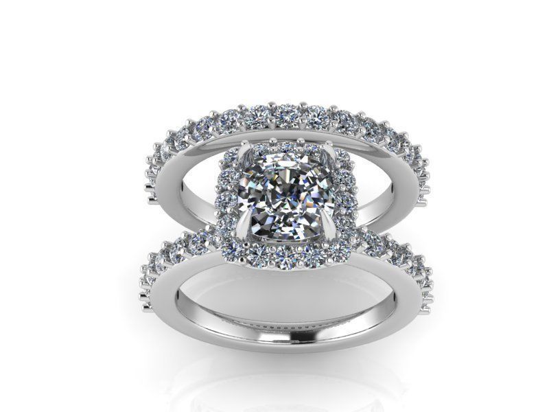 Round diamond ring with band 2020 3D print model 3D print model_2