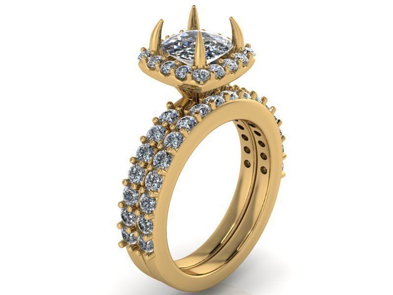 Round diamond ring with band 2020 3D print model 3D print model_1