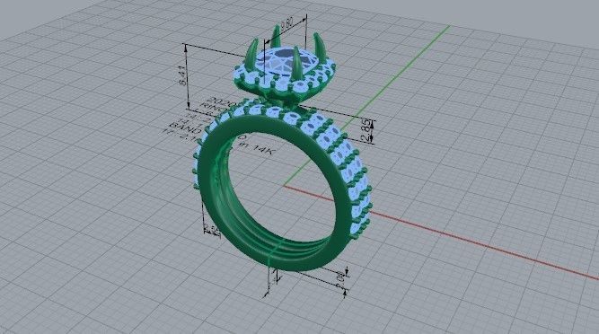 Round diamond ring with band 2020 3D print model 3D print model_5