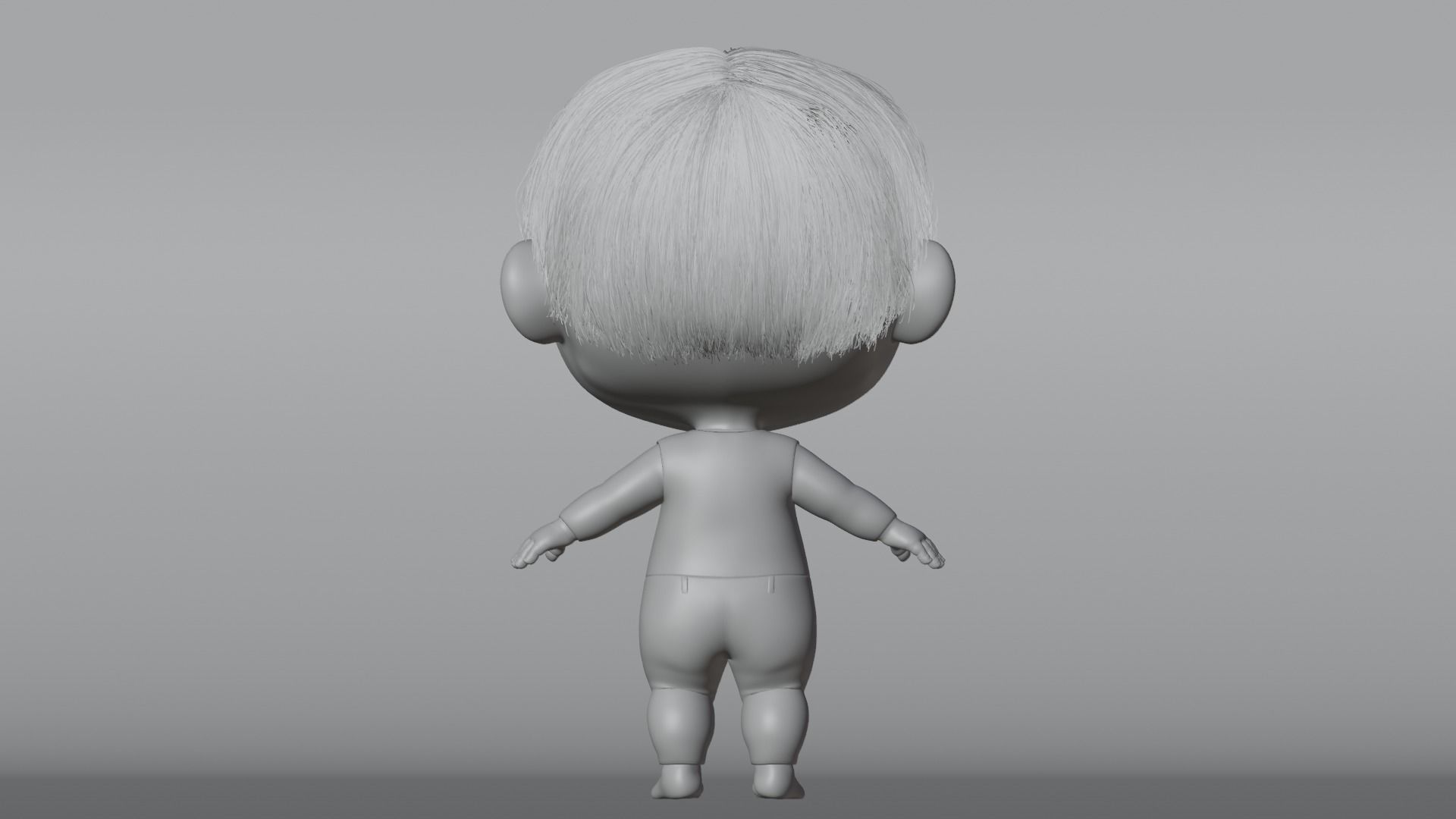 Pink Cartoon Baby Character 3D model_24