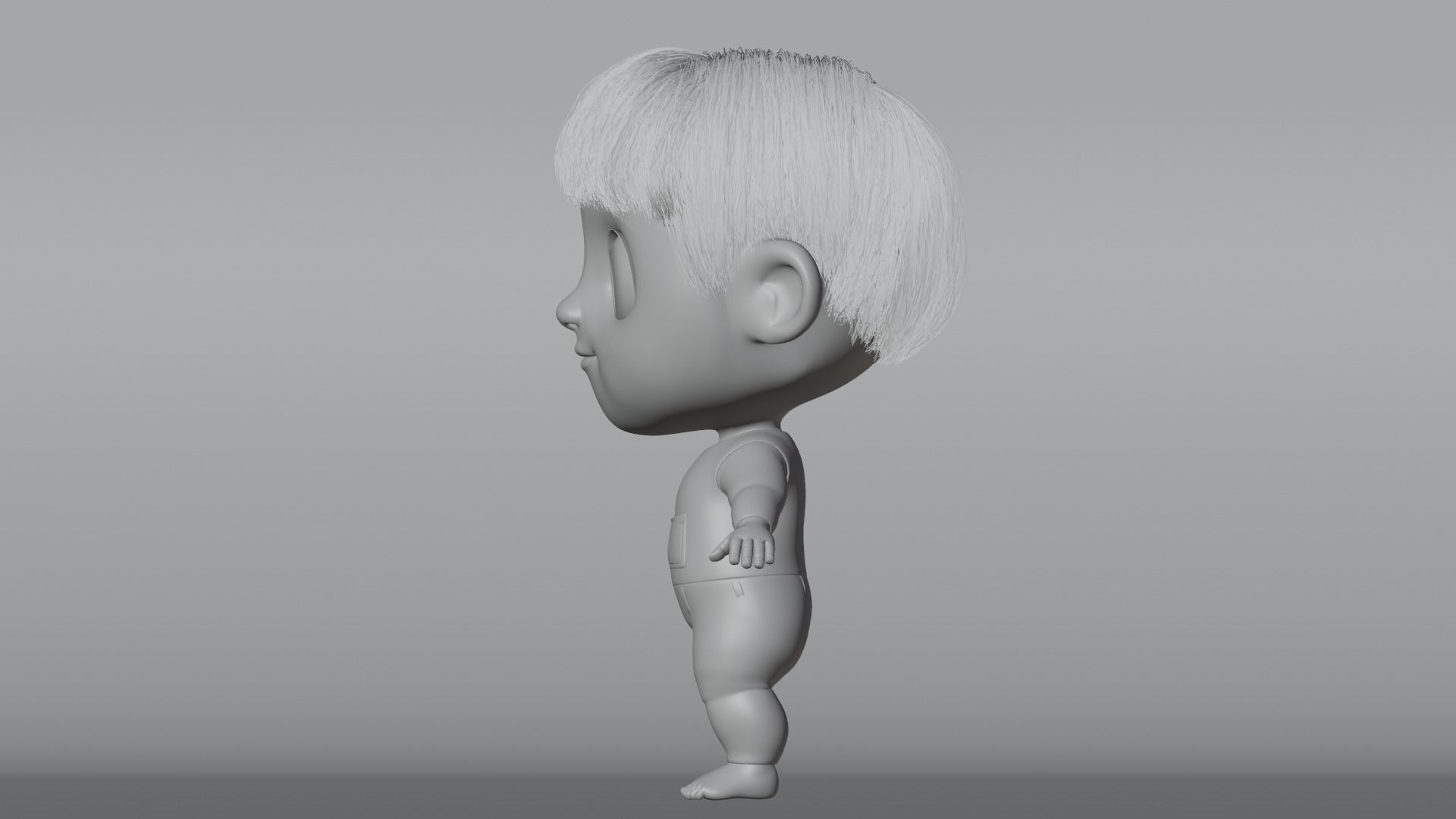 Pink Cartoon Baby Character 3D model_25