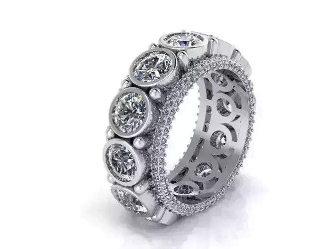 Round ring with Diamond stones 2024 3D print model