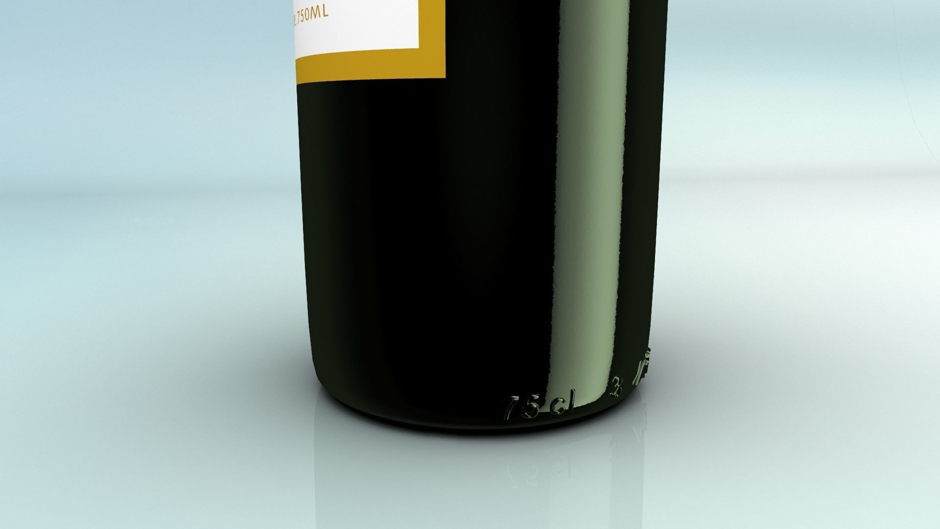 White Wine bottle 3D model_6
