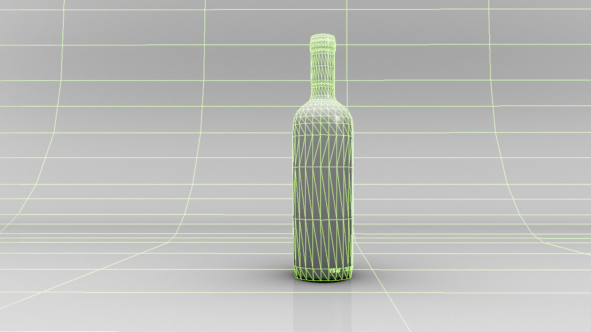 White Wine bottle 3D model_9