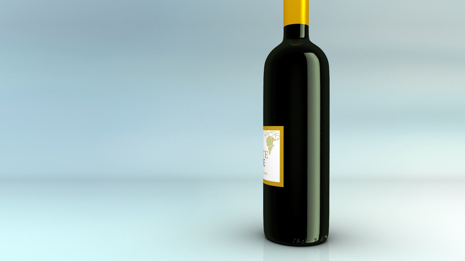 White Wine bottle 3D model_5