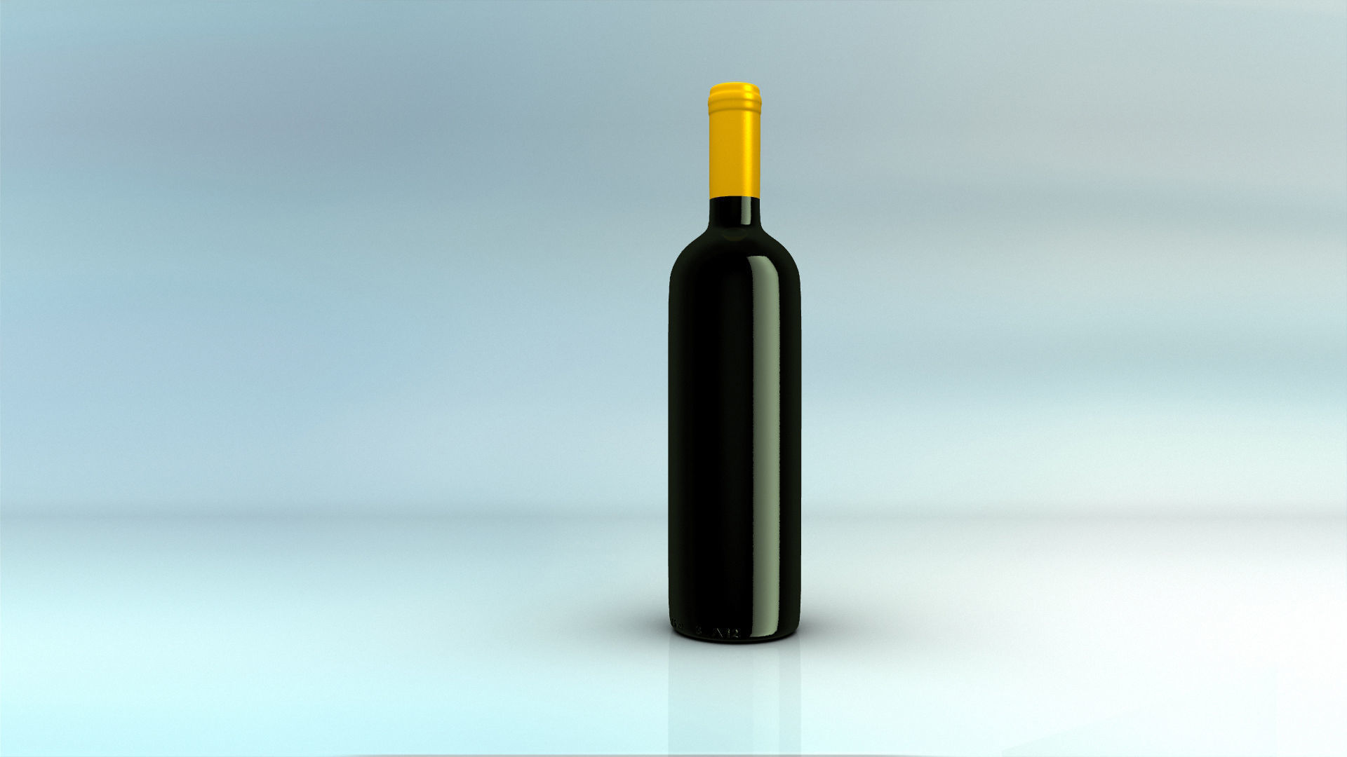 White Wine bottle 3D model_1