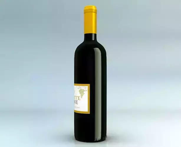 White Wine bottle 3D model