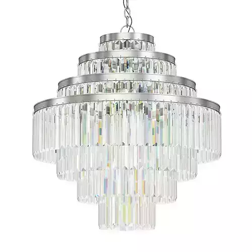 Alaine chandelier with clear crystals hanging from it