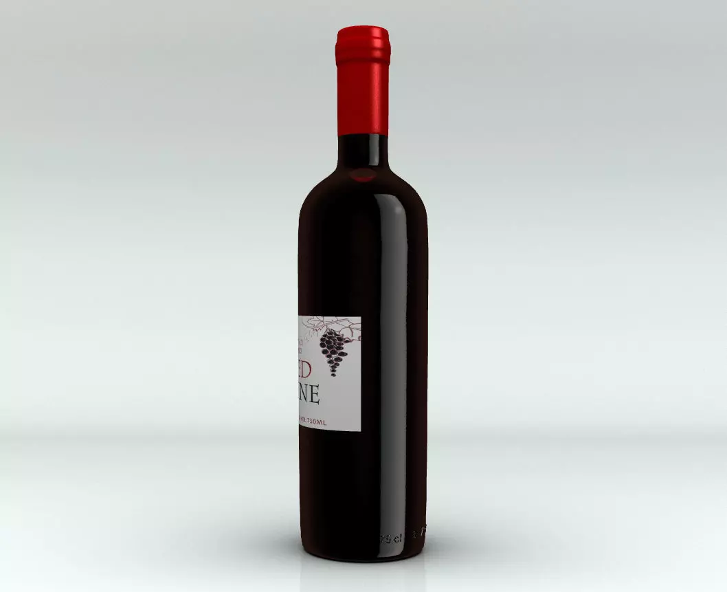 Red Wine bottle 3D model
