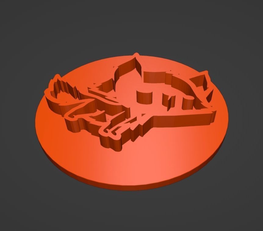 Wolf Cookie Stamp and Cutter 3D print model_10