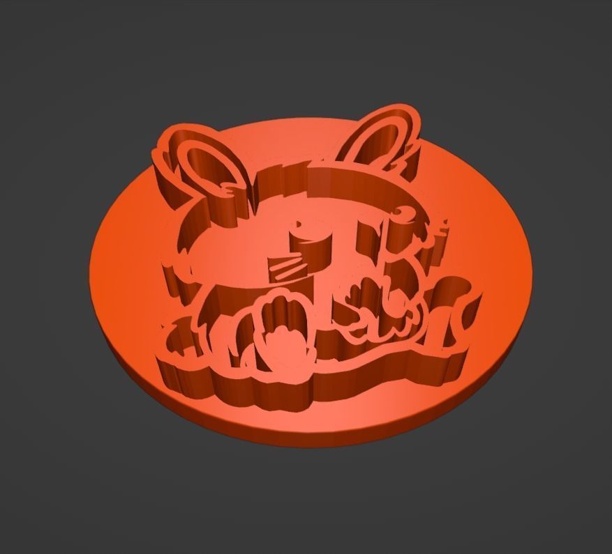 Bunny Cookie Stamp and Cutter 3D print model_11