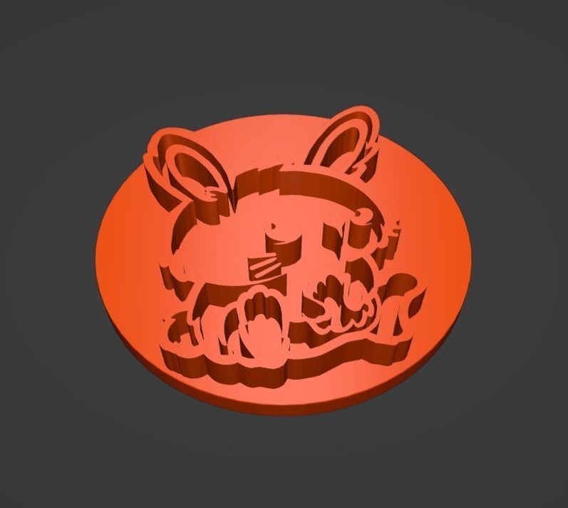 Bunny Cookie Stamp and Cutter 3D print model_4