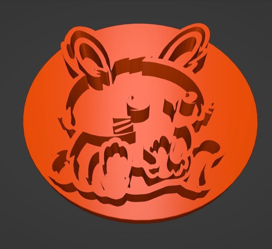 Bunny Cookie Stamp and Cutter 3D print model_12