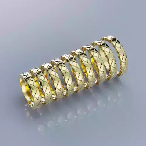 Coco Crush Style Rings Collection All Sizes 4mm 3D print model
