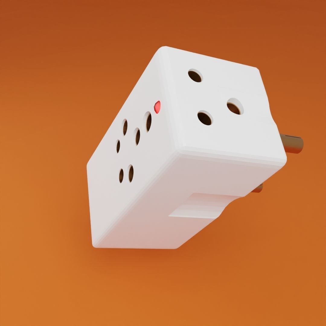 Multi Plug socket 3D model_3