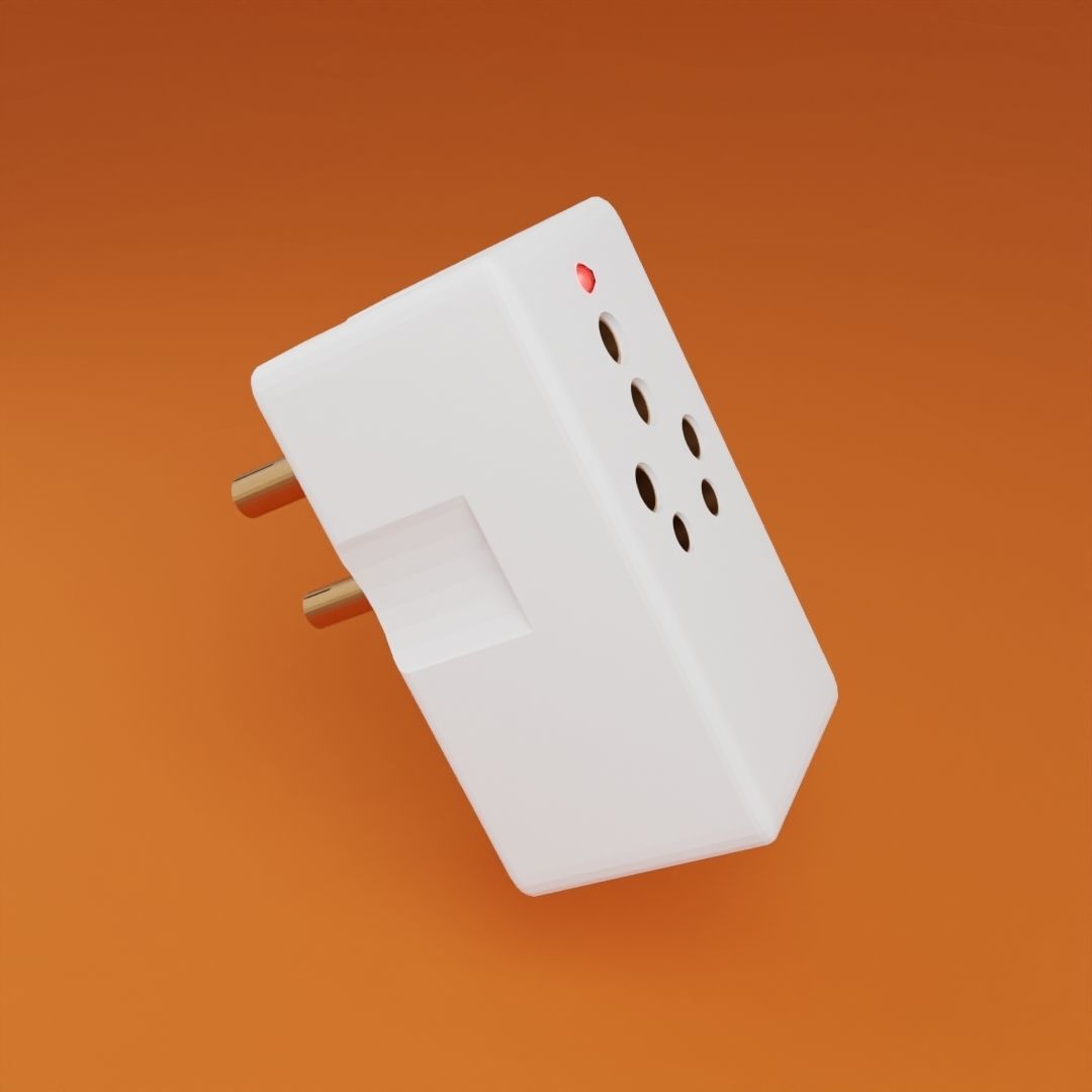 Multi Plug socket 3D model_4
