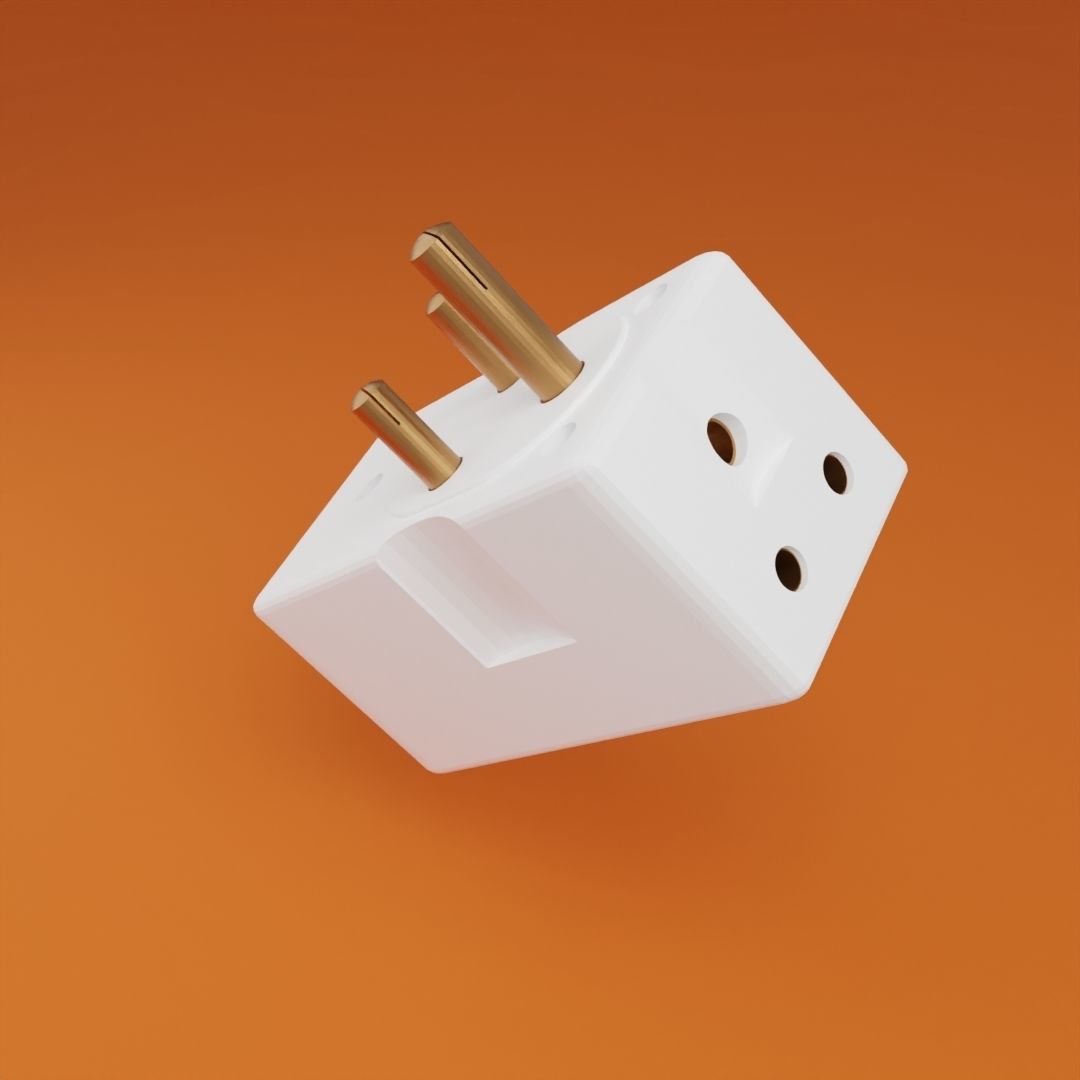 Multi Plug socket 3D model_2