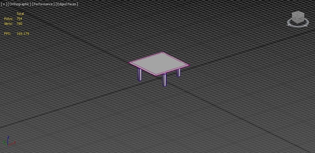  wood and glass coffee table  Low-poly 3D model_8