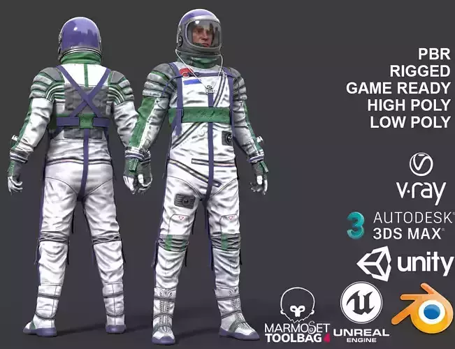 CS04 Space Suit LITE VERSION 1 Low-poly 3D model
