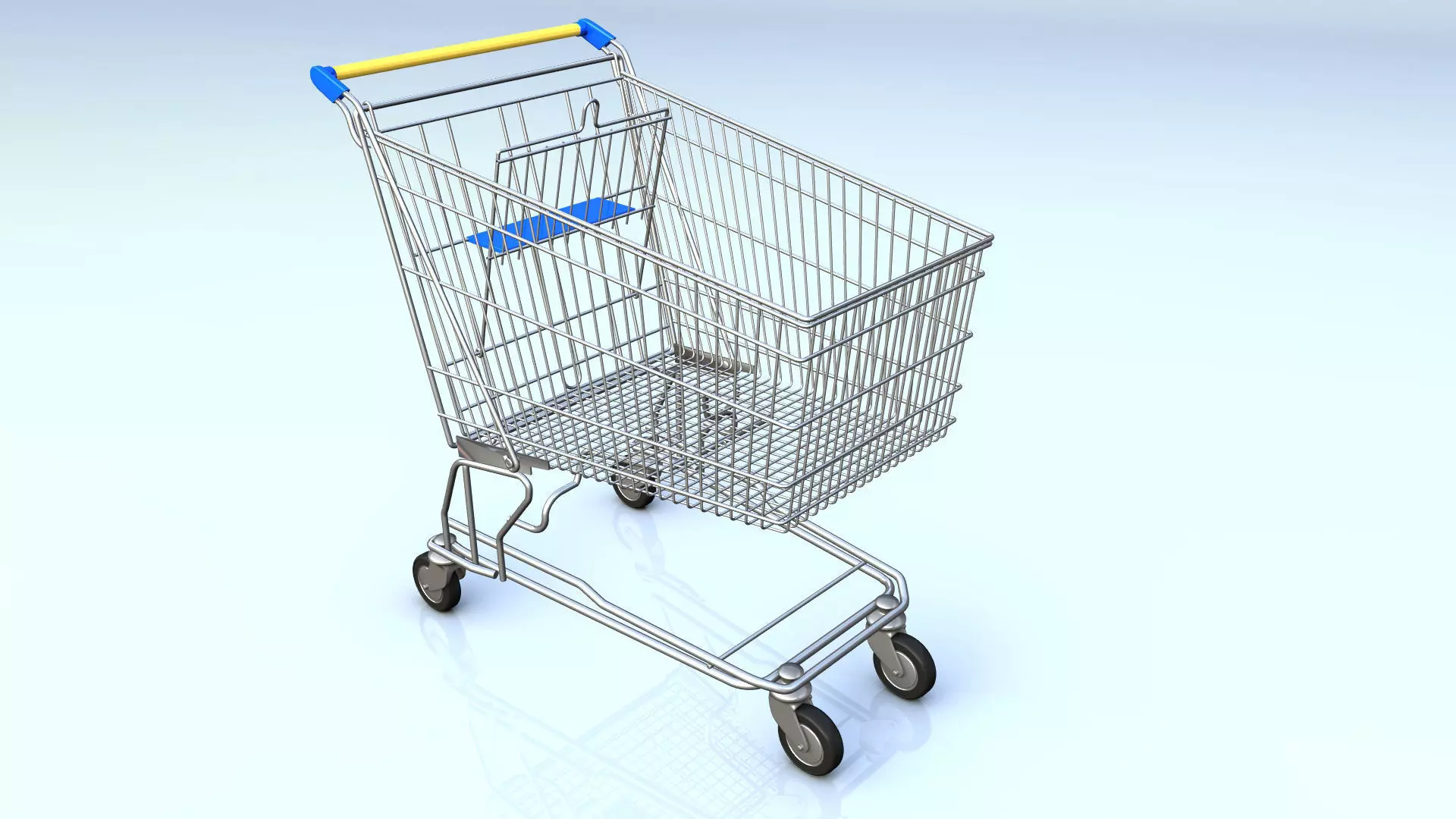 Shopping cart 3D model_0