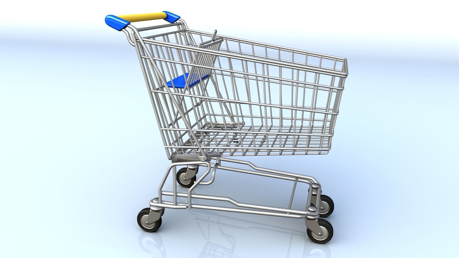 Shopping cart 3D model_1