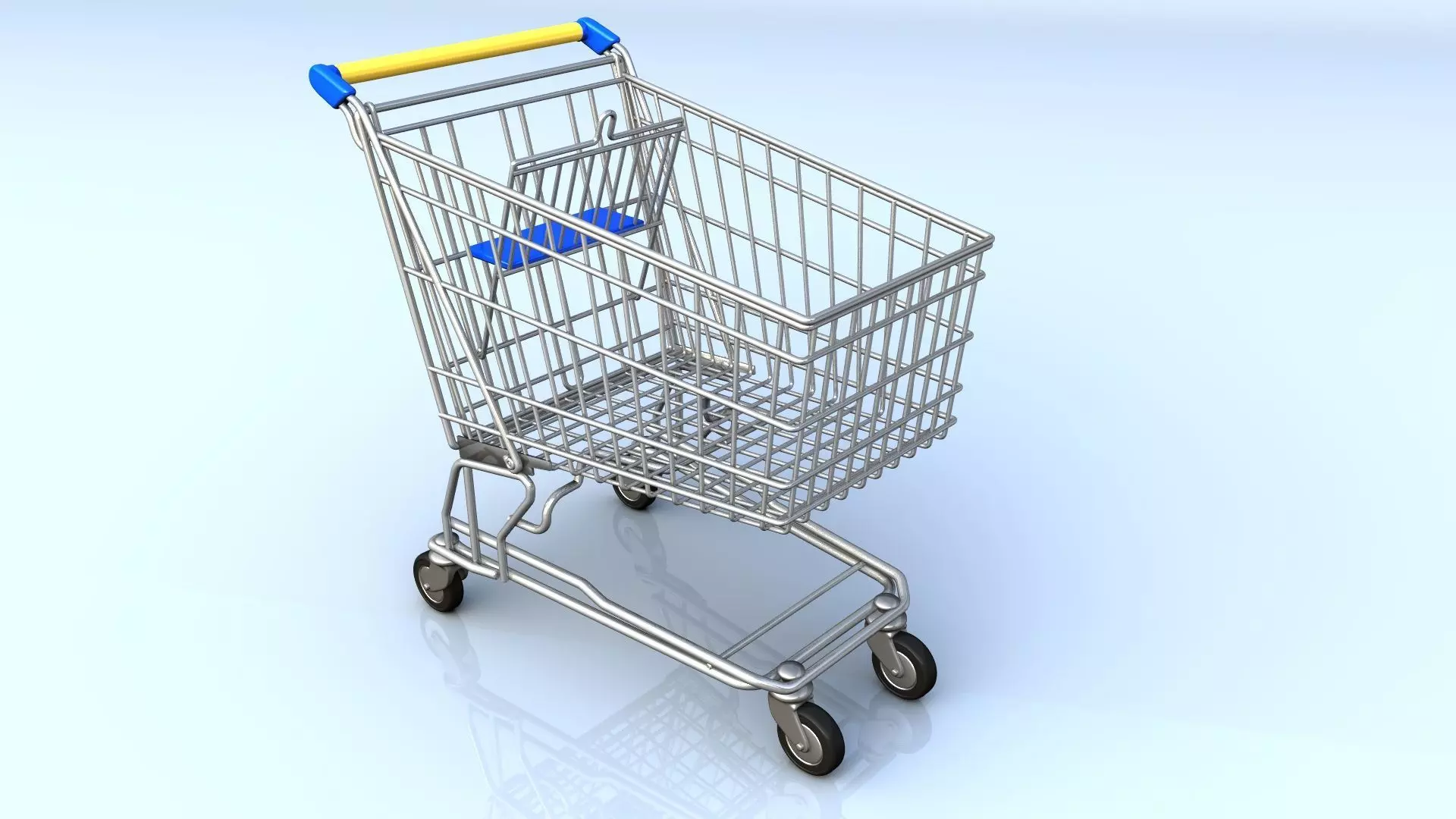 Shopping cart 3D model_0