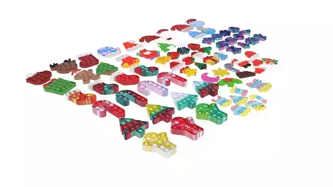Mini Christmas Pop It Fidget Toys Set