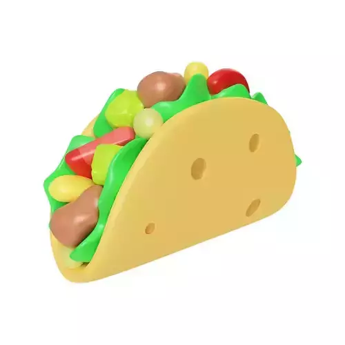 Cartoon Taco Low-poly 3D model