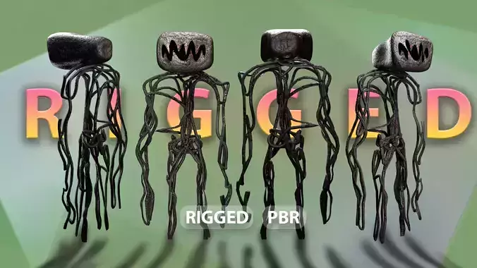 Bacteria Monster From The Backrooms Rigged 3D model