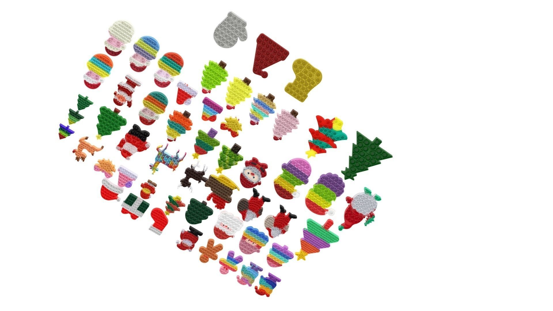 Christmas Pop It Fidget Toys Set 3D model_4