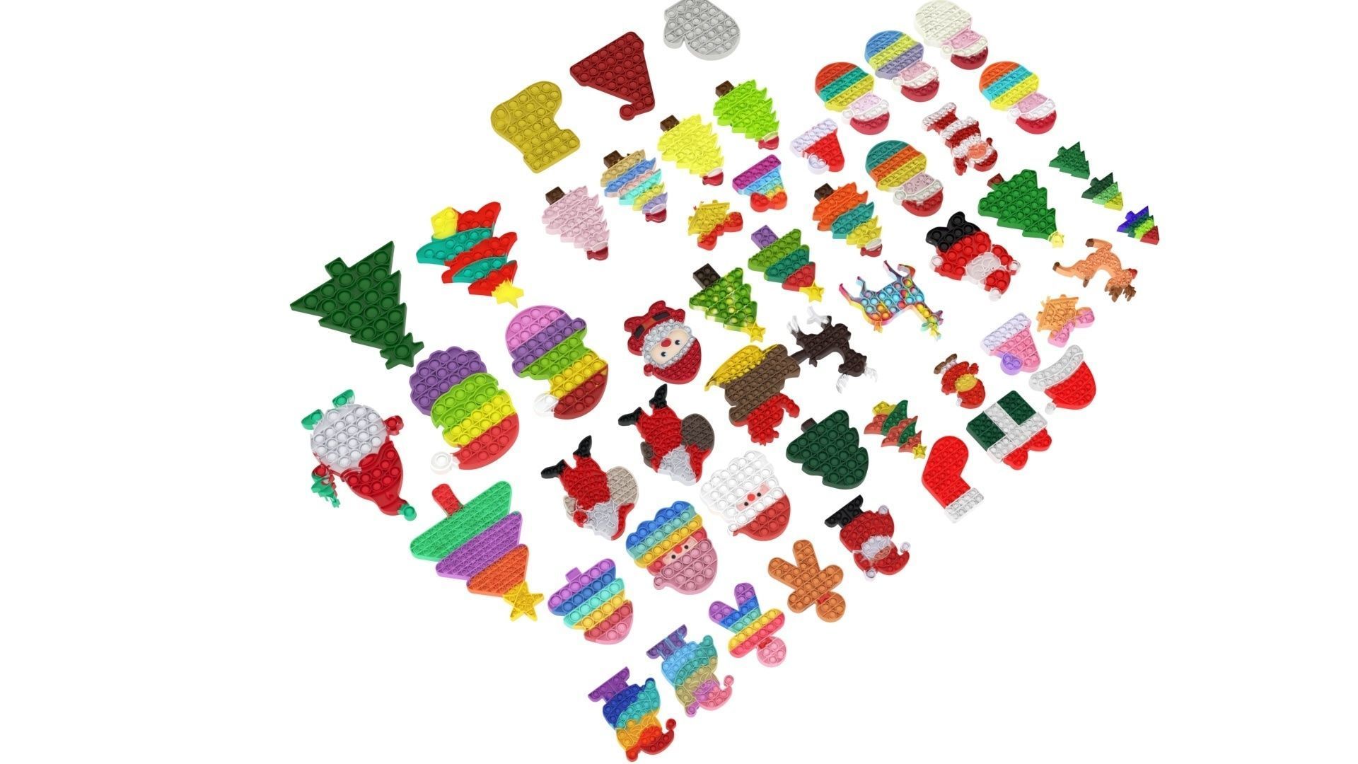 Christmas Pop It Fidget Toys Set 3D model_2