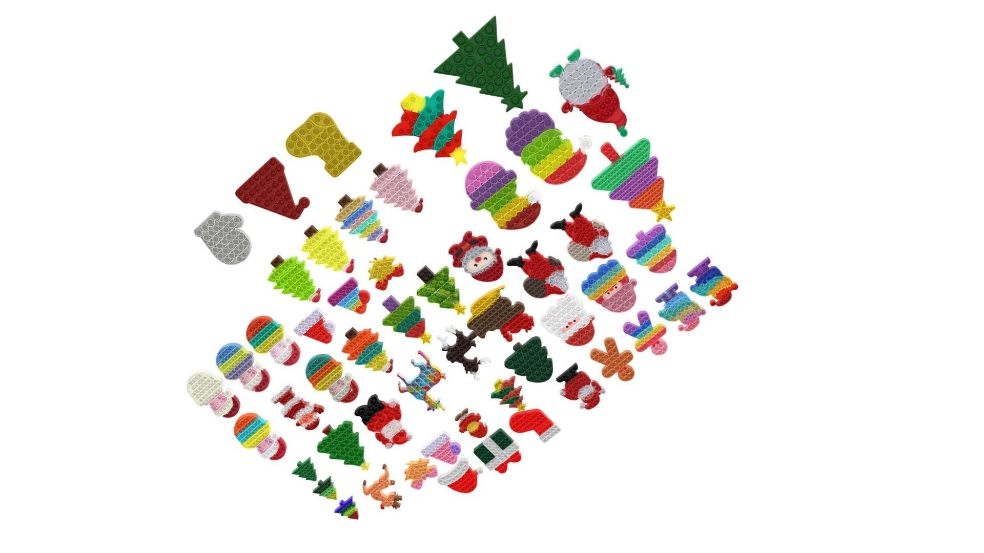 Christmas Pop It Fidget Toys Set 3D model_5