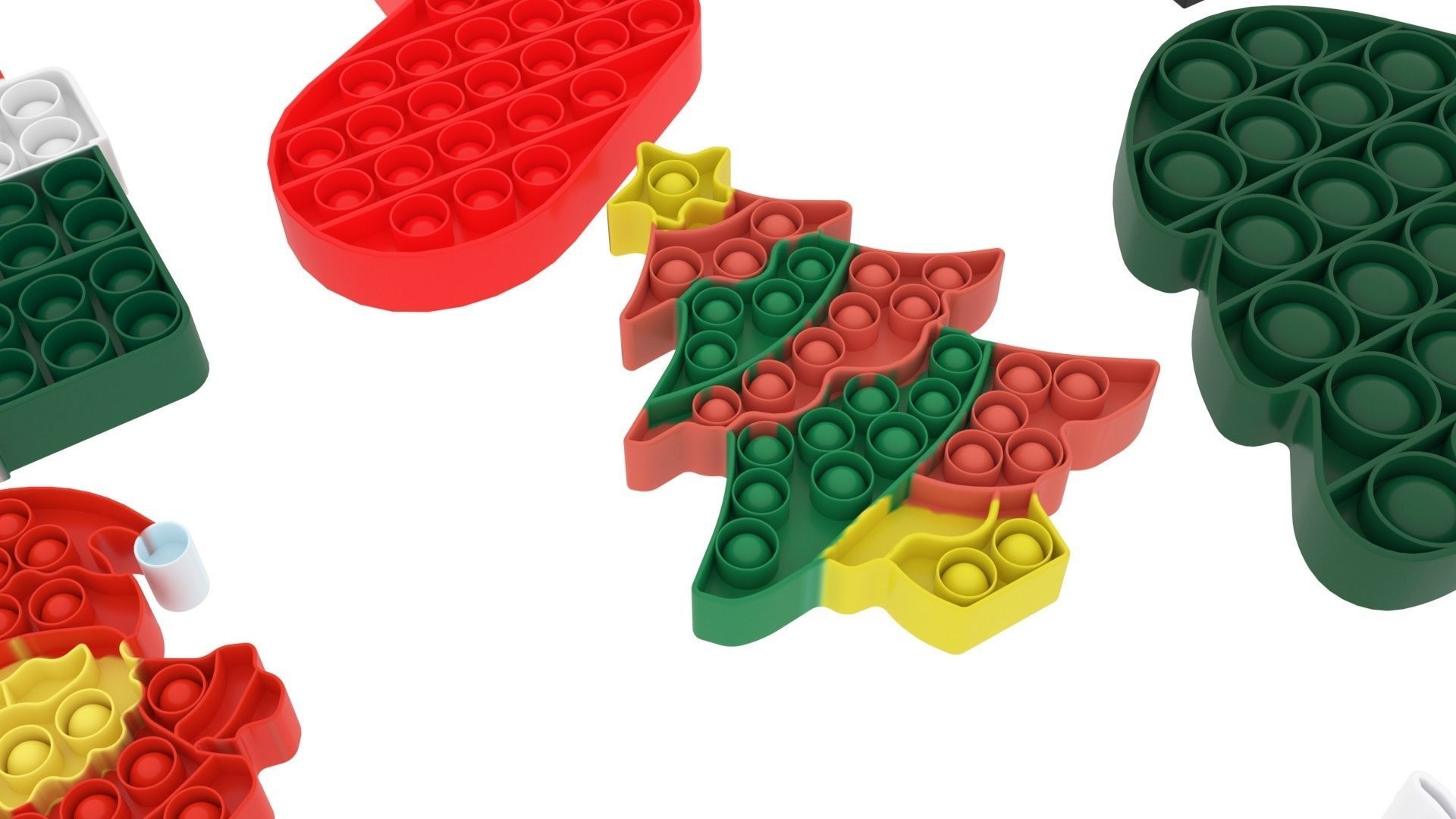 Christmas Pop It Fidget Toys Set 3D model_9