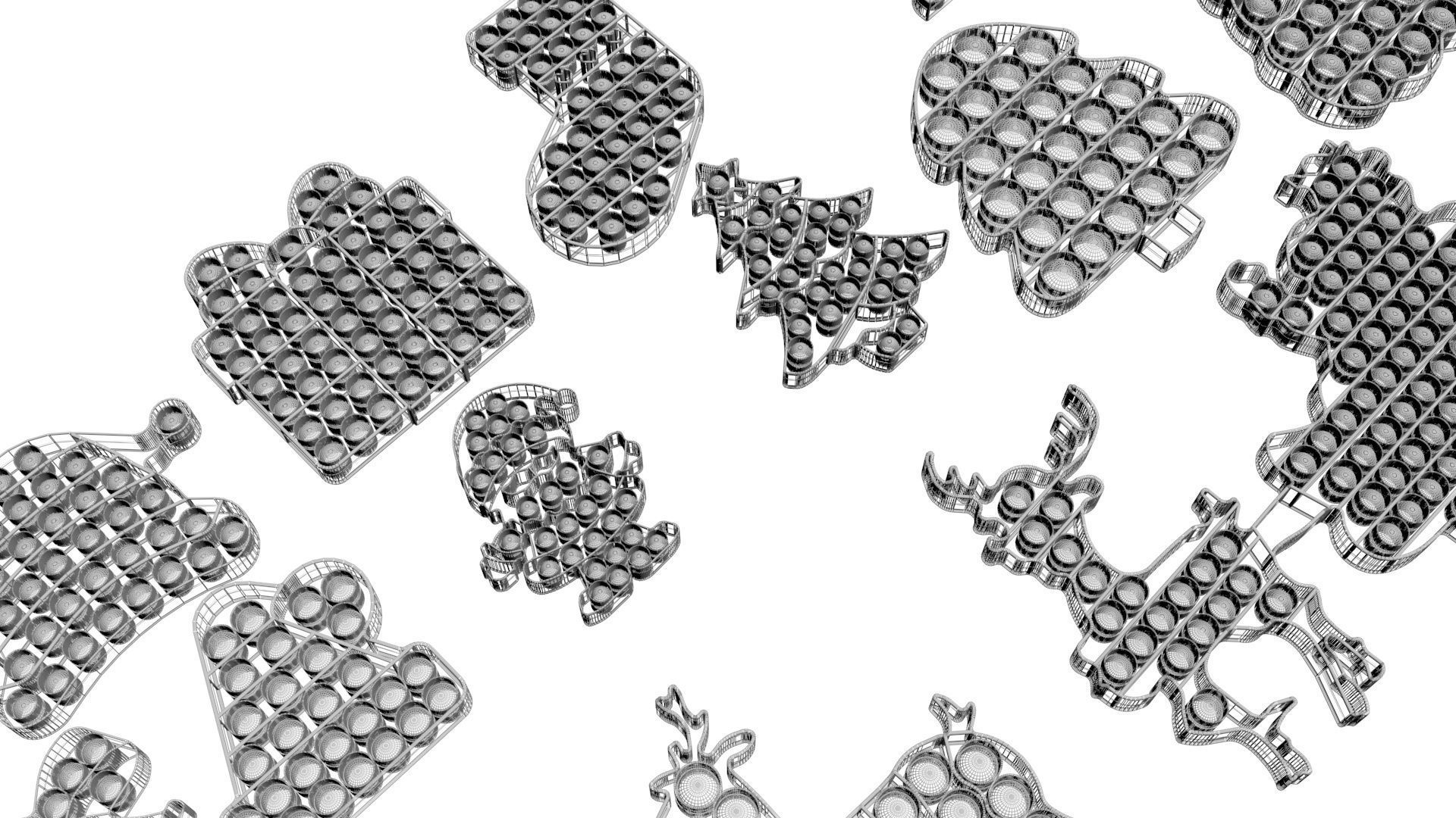 Christmas Pop It Fidget Toys Set 3D model_33