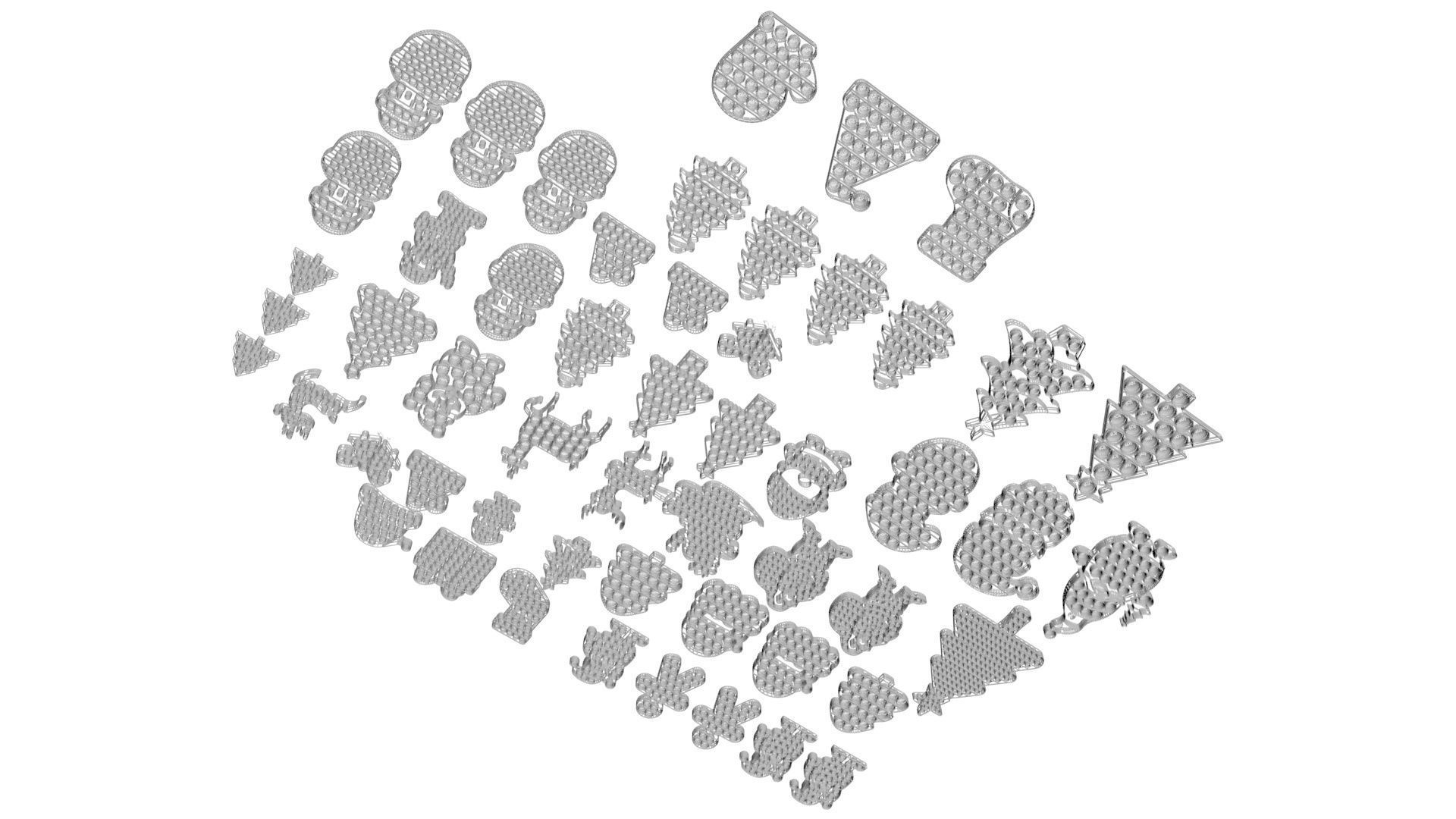 Christmas Pop It Fidget Toys Set 3D model_27