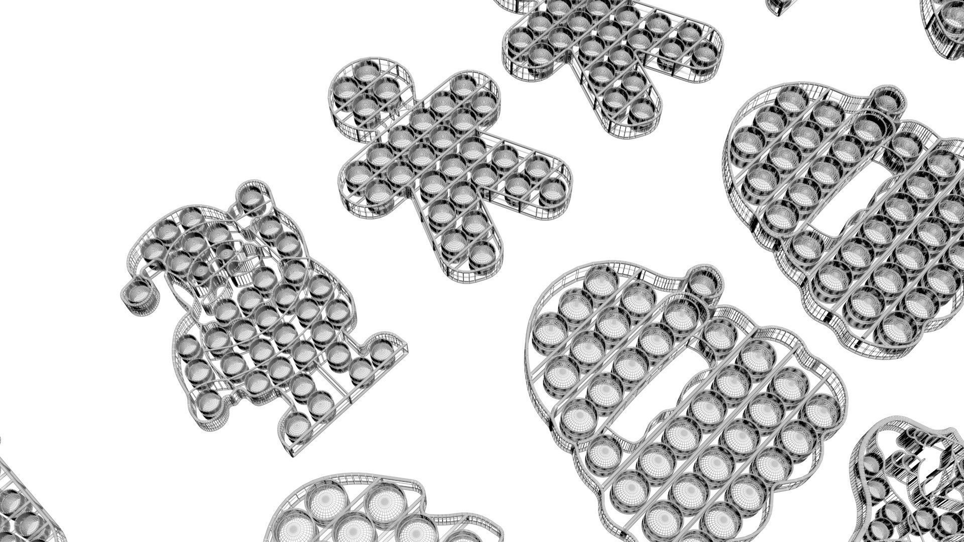 Christmas Pop It Fidget Toys Set 3D model_35