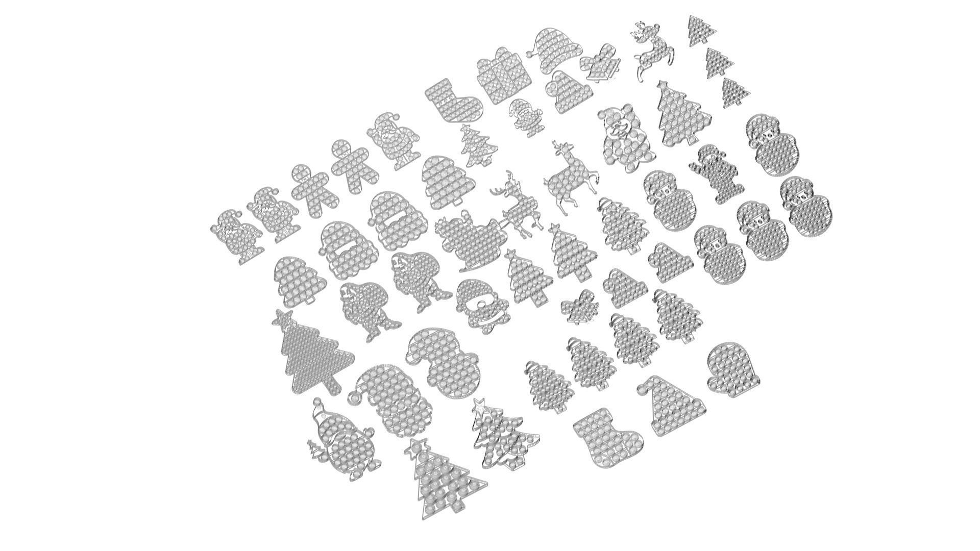 Christmas Pop It Fidget Toys Set 3D model_30