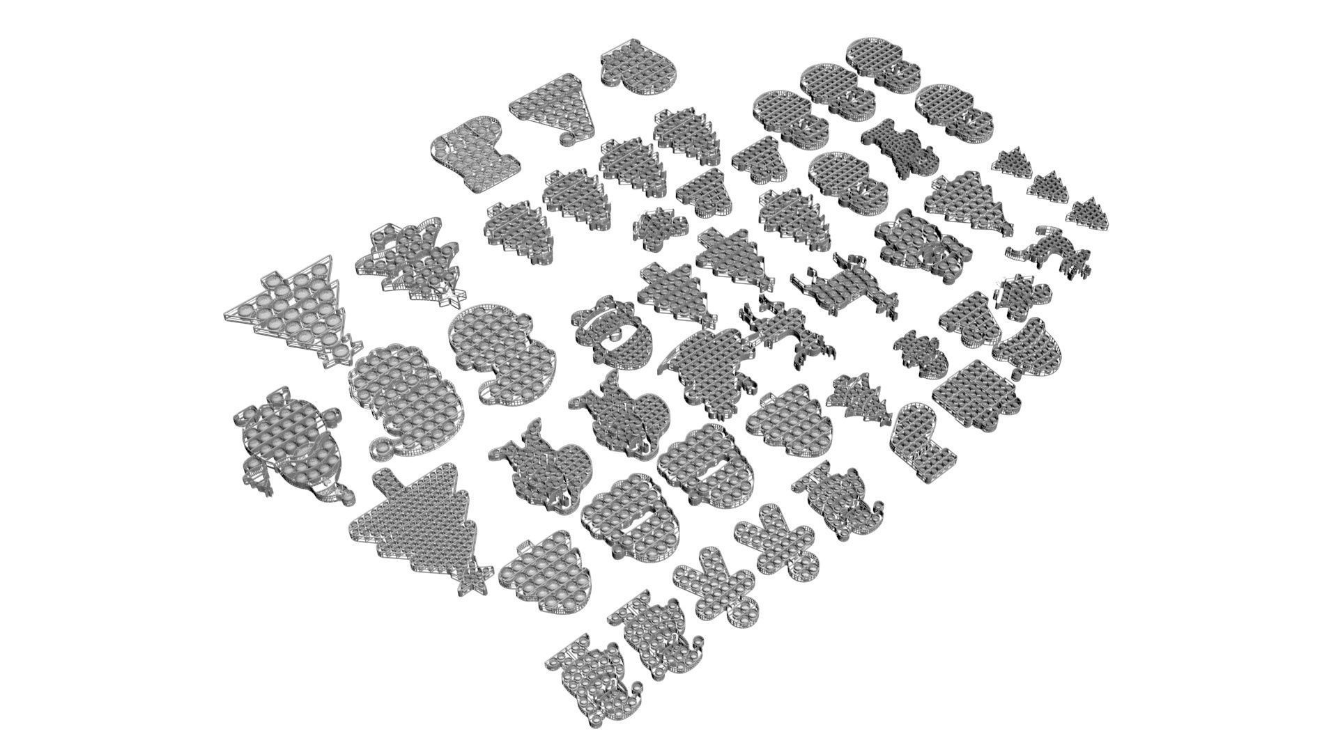 Christmas Pop It Fidget Toys Set 3D model_25