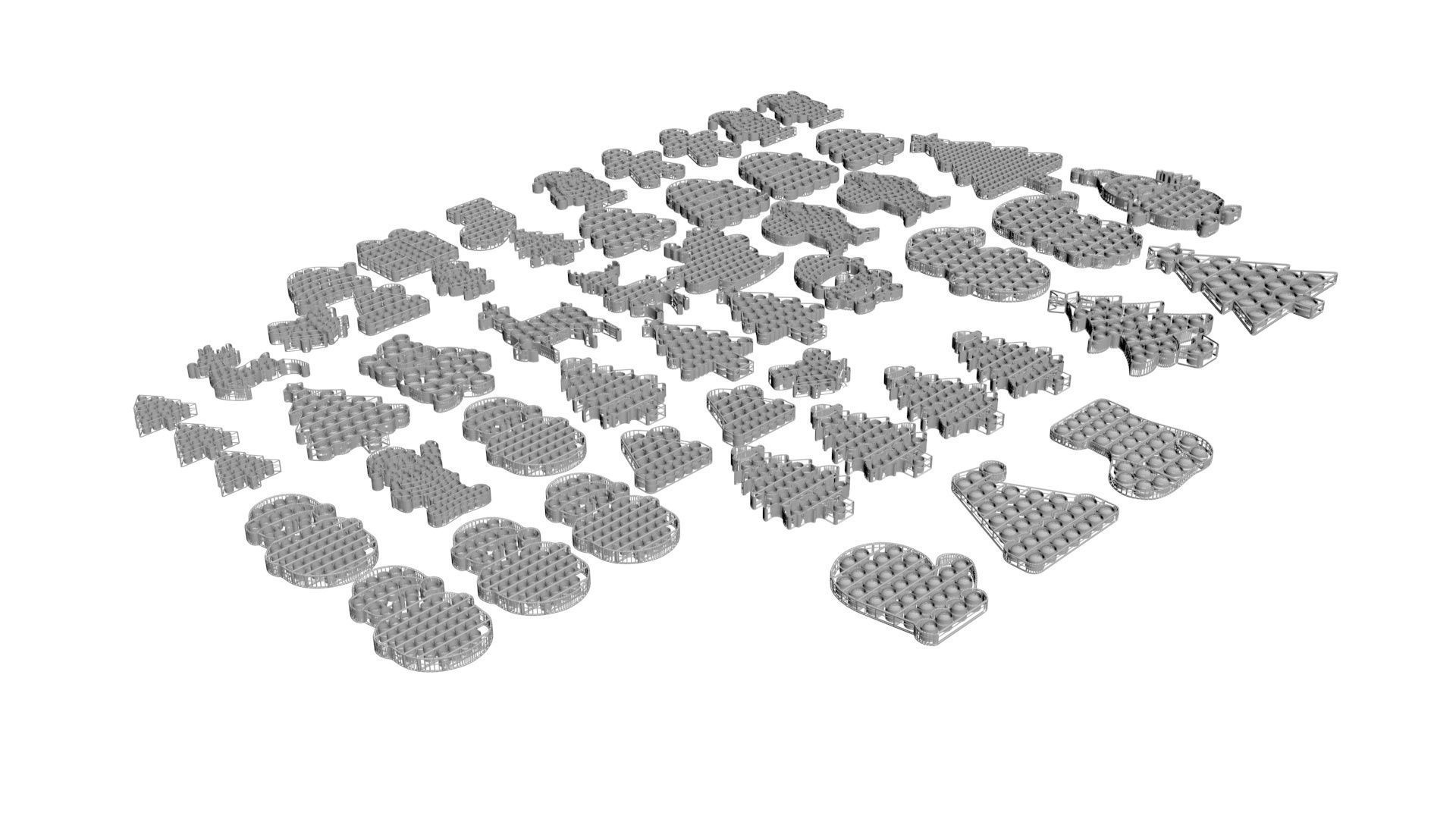 Christmas Pop It Fidget Toys Set 3D model_23