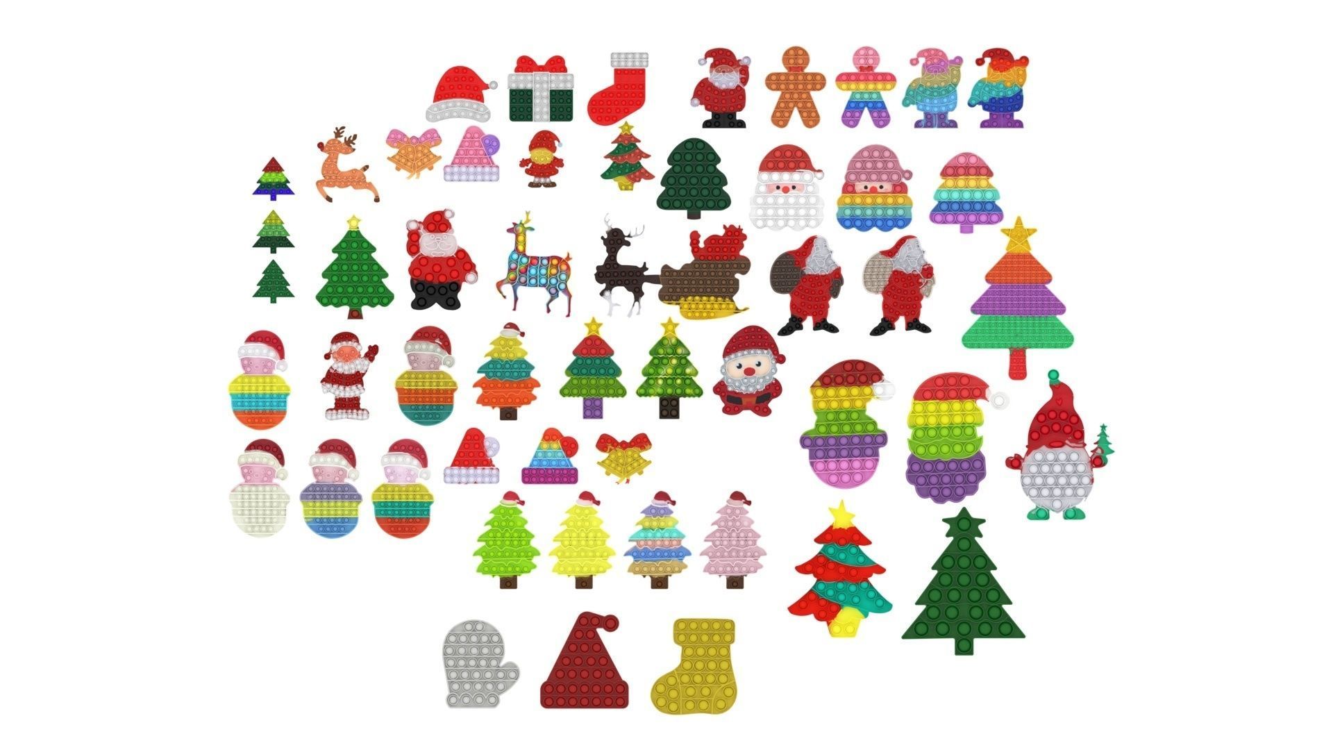 Christmas Pop It Fidget Toys Set 3D model_21
