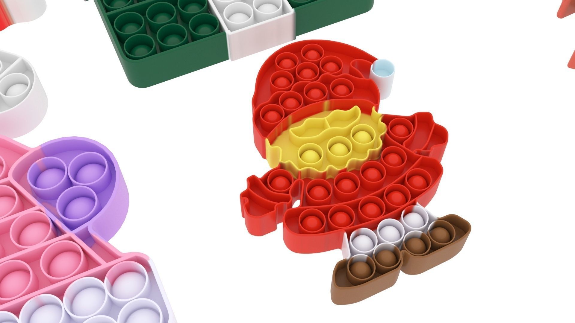 Christmas Pop It Fidget Toys Set 3D model_11