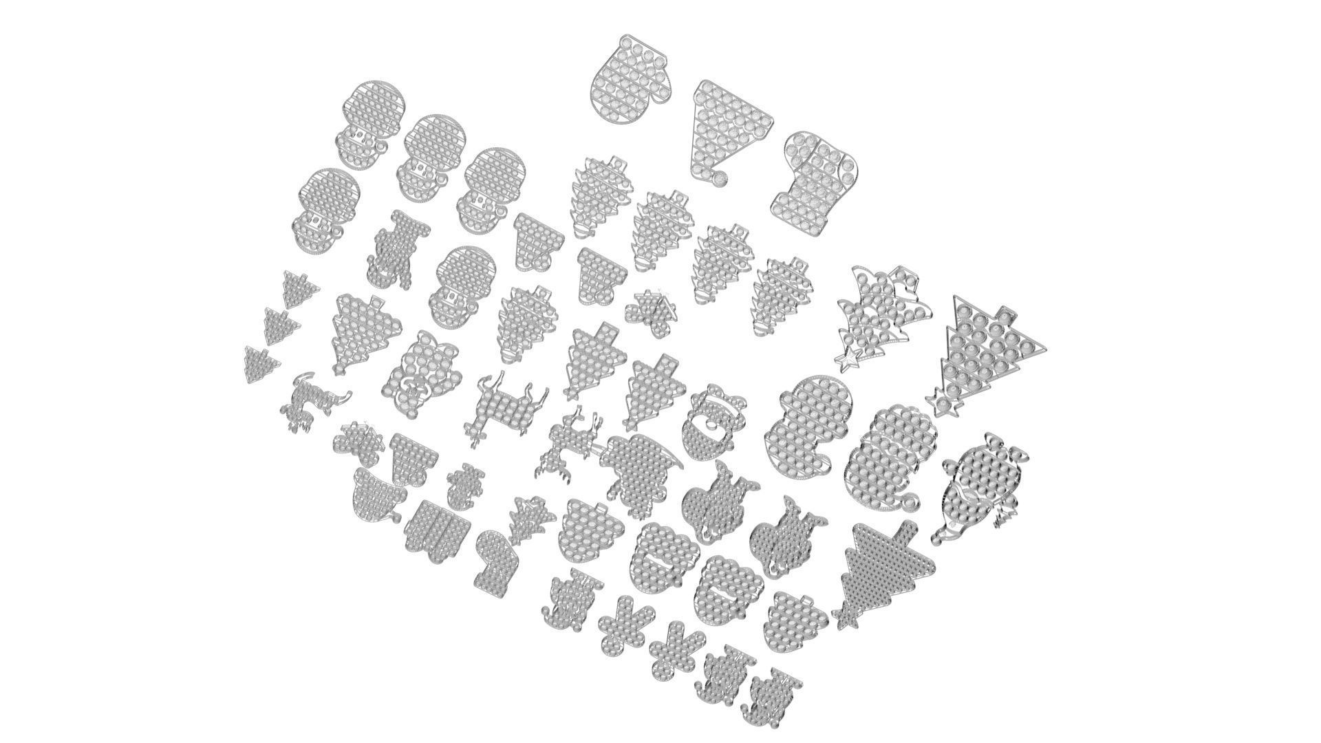 Christmas Pop It Fidget Toys Set 3D model_31