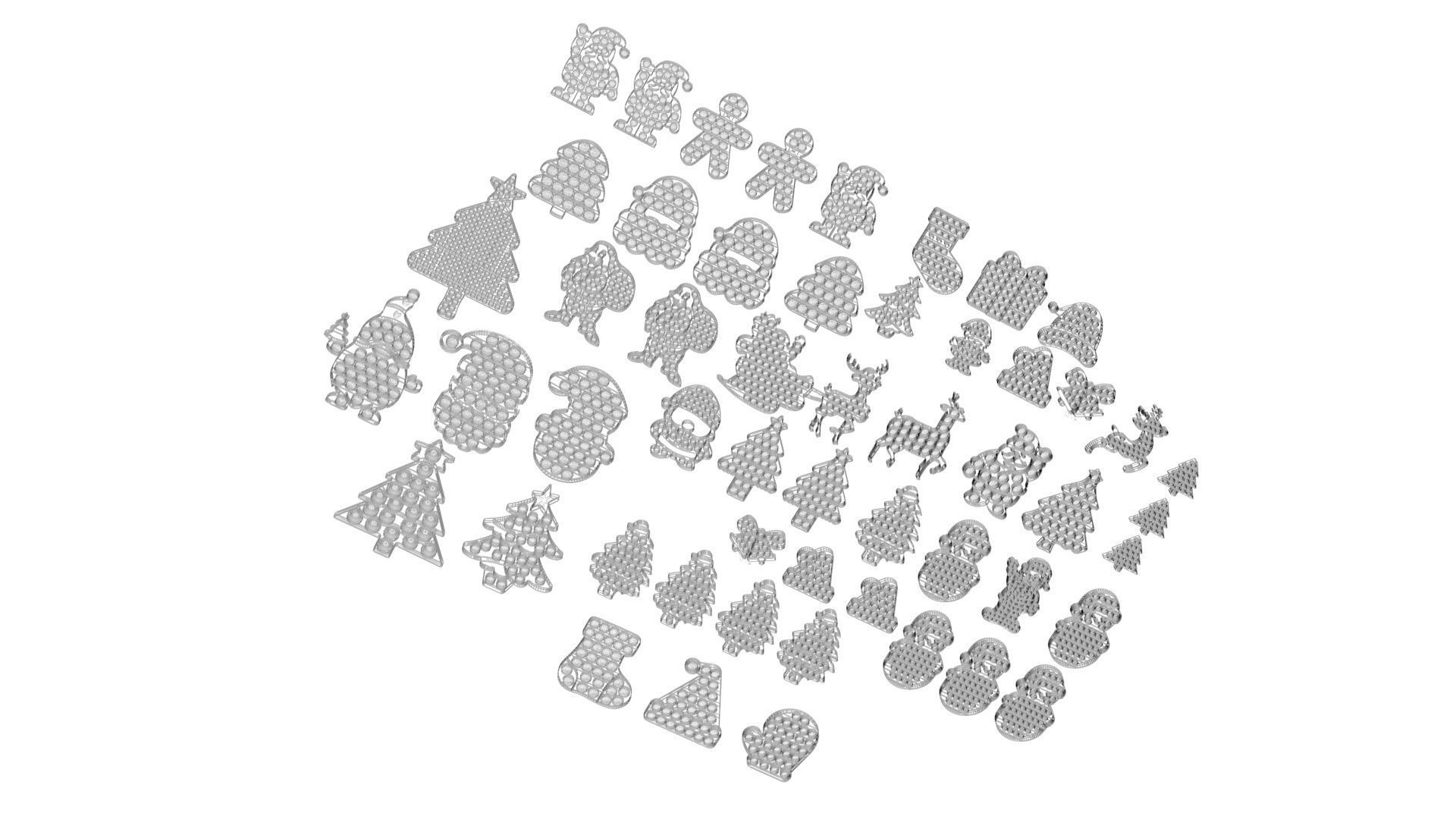 Christmas Pop It Fidget Toys Set 3D model_29