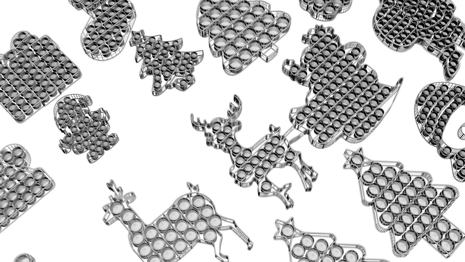 Christmas Pop It Fidget Toys Set 3D model_34