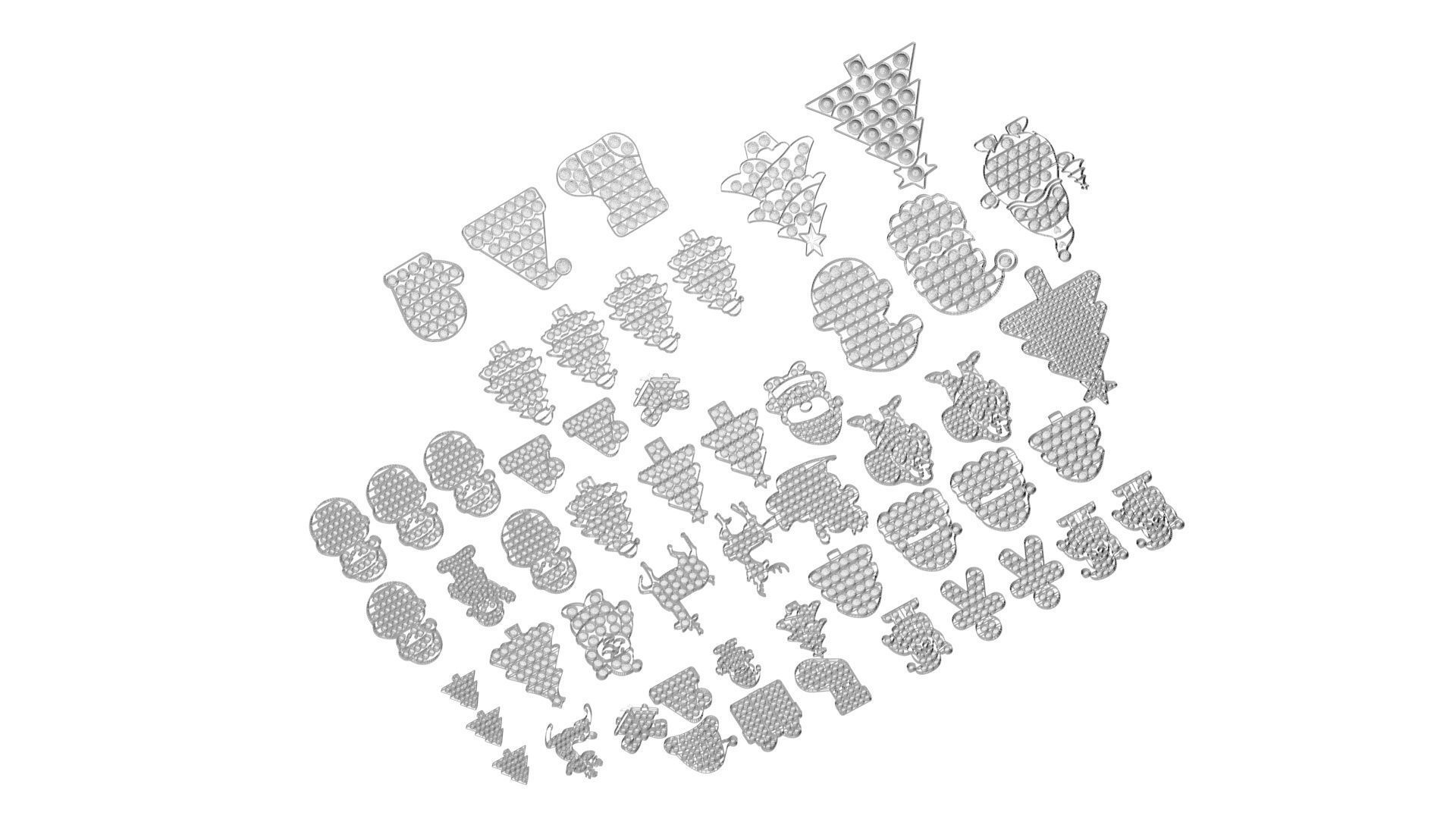 Christmas Pop It Fidget Toys Set 3D model_28