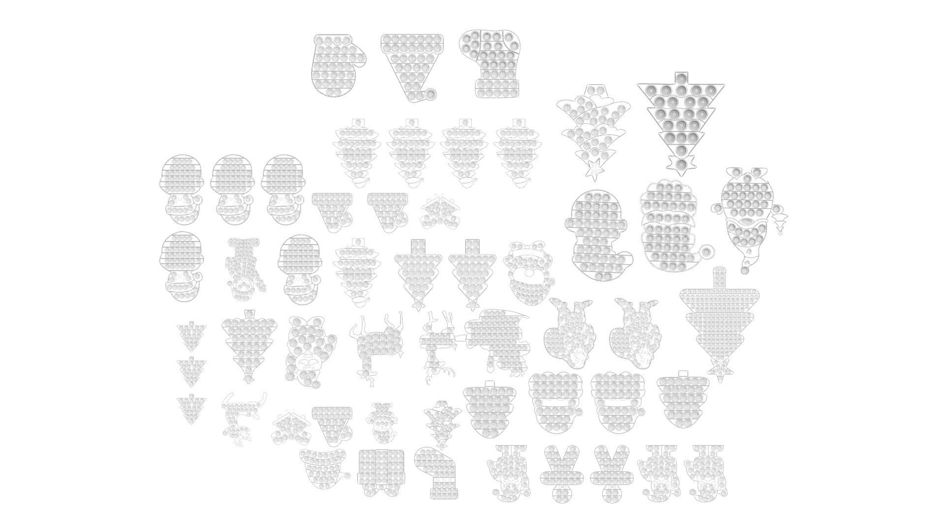 Christmas Pop It Fidget Toys Set 3D model_36