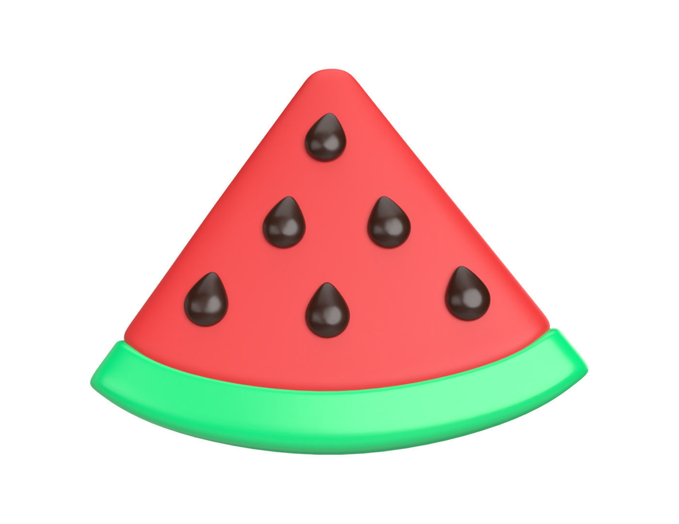 Cartoon Watermelon Low-poly 3D model_3